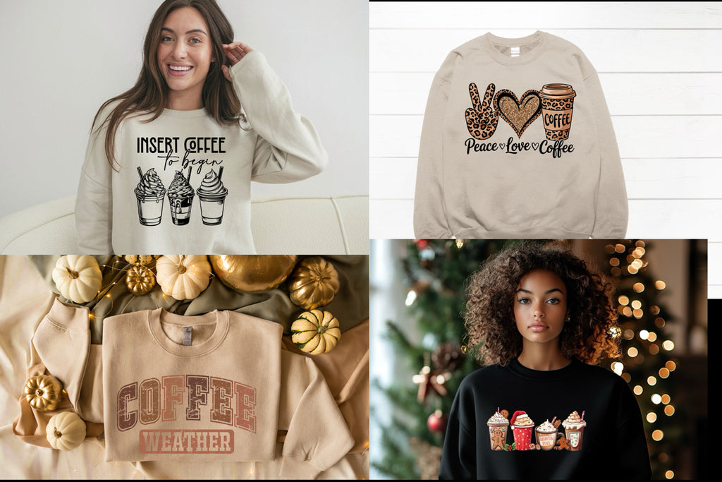 coffee vibes only  gildan crewneck sweatshirt